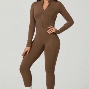 New Women's solid color long sleeve bodycon jumpsuit size Xl